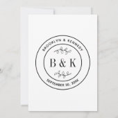 Bloemige Botanische Pret Monogram Trouw Koppel Naa Kaart (Achterkant)