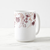 Bloemige Botanische Trendy Blad Monogram Koffiemok (Voorkant rechts)