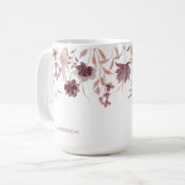 Bloemige Botanische Trendy Blad Monogram Koffiemok (Voorkant links)
