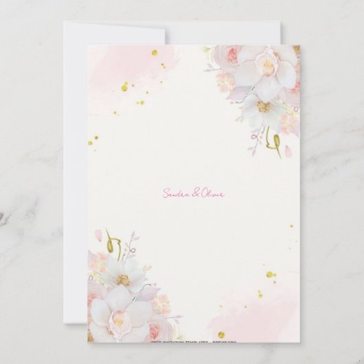 Bloemige botanische uitnodiging (Achterkant)