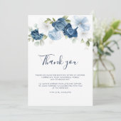 Bloemige botanische waterverf bruidsdouche bedankkaart (Staand voorkant)