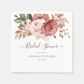 Bloemige botanische waterverf bruidsdouche papier servet (Voorkant)