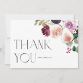 Bloemige Bourgogne bloemen met vijgen en bes Bedankkaart (Voorkant)