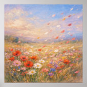 Bloemige Bries - Pastel Schilderstijl Kunst Poster (Voorkant)