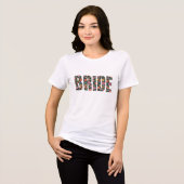 Bloemige Bruid Typografie Bachelorette Trouwfeest Tri-Blend Shirt (Voorkant volledig)