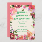 bloemige bruidsbaby uitnodiging (Voorkant / Achterkant)