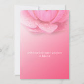 Bloemige bruidsbruiloft, roze waterlelie kaart (Achterkant)
