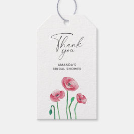 Bloemige bruidsdouche bedankkaartje cadeaulabel