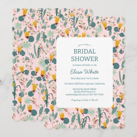 Bloemige Bruidsdouche Lief Tuin in de Lente MAAKBA Kaart (Voorkant / Achterkant)