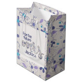 Bloemige bruidsdouche voor mevrouw medium cadeauzakje (Voorkant Gekanteld)