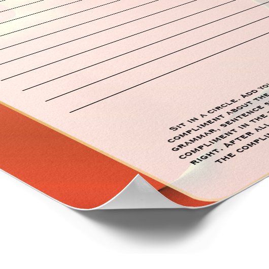 Bloemige Bruidsfeest Ijsbreker 💕 5 Woord Plezier Poster (Hoek)