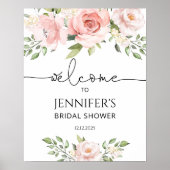 Bloemige bruidsshower begrroeting met blos poster (Voorkant)