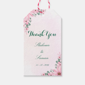 Bloemige bruiloft bedankt labels favor labels bewe cadeaulabel