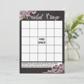 Bloemige bruiloft bingo spel kaarten (Staand voorkant)