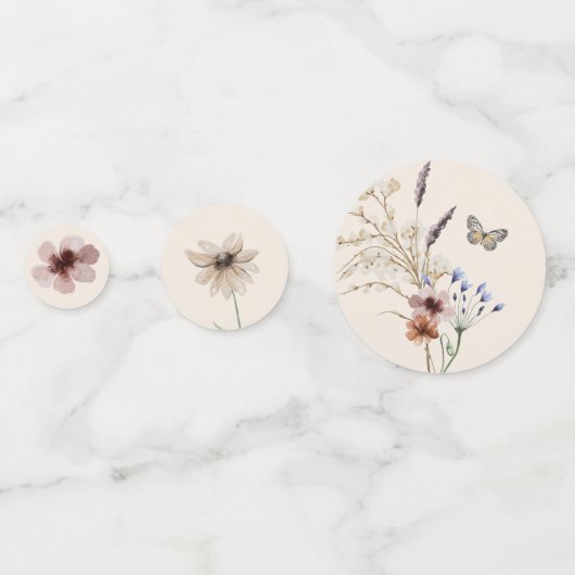 Bloemige Bruiloft Confetti (Voorkanten)