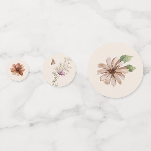 Bloemige Bruiloft Confetti (Achterkanten)