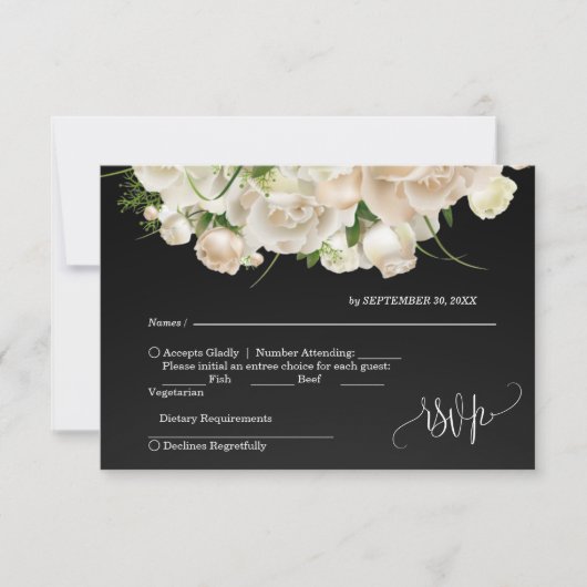 Bloemige Bruiloft RSVP Kaartje (Voorkant)