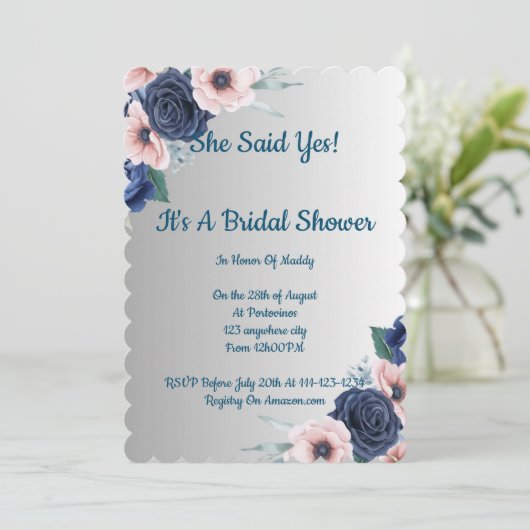 Bloemige bruiloft uitnodiging, modern, boho. save the date (Staand voorkant)