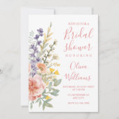 Bloemige Bruiloftsborrel Moderne Wilde Bloemen Kaart (Voorkant)