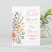 Bloemige Bruiloftsborrel Moderne Wilde Bloemen Kaart (Staand voorkant)