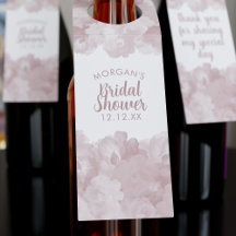 Bloemige Bruiloftsbruiloft Fles Hanger Label