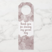 Bloemige Bruiloftsbruiloft Fles Hanger Label (Achterkant)