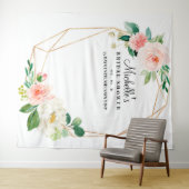Bloemige Bruiloftsshower Achtergrond, Fotohokje Pr Wandkleed (In Situ (horizontaal))