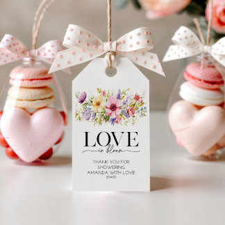 Bloemige bruiloftsshower cadeau favor tag cadeaulabel