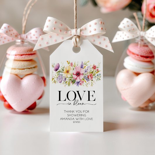 Bloemige bruiloftsshower cadeau favor tag cadeaulabel