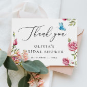 Bloemige Bruiloftsthee Bruiloftsfeest | Romantisch Bedankkaart