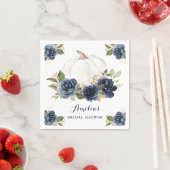 Bloemige bruine pompoen herfst bruiloft feest servet (Insitu)