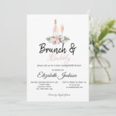 Bloemige Brunch & Bruisende Bruidsborrel Kaart (Staand voorkant)
