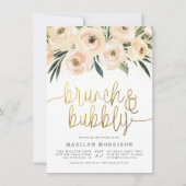 Bloemige Brunch & Bruisende Bruiloft Borrel Kaart (Voorkant)