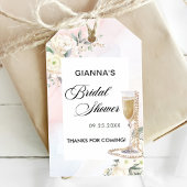 Bloemige Brunch En Bruisende Bruids-Shower Cadeaulabel