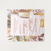 Bloemige Brunch En Bruisende Bruids-Shower Wandkleed (Voorkant (horizontaal))