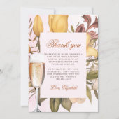 Bloemige Brunch En Bruisende Bruidsfeest Bedankkaart (Voorkant)