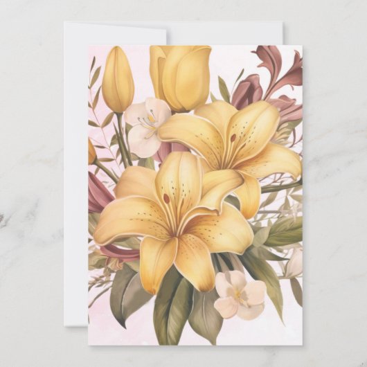 Bloemige Brunch En Bruisende Bruidsfeest Bedankkaart (Achterkant)