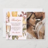 Bloemige Brunch En Bruisende Bruidsfeest Foto Bedankkaart (Voorkant)