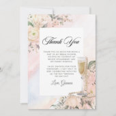 Bloemige Brunch En Bruisende Bruidsmeisjesborrel Bedankkaart (Voorkant)