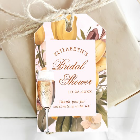 Bloemige Brunch En Bruisende Bruiloft Borrel Cadeaulabel