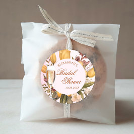 Bloemige Brunch En Bruisende Bruiloft Borrel Ronde Sticker