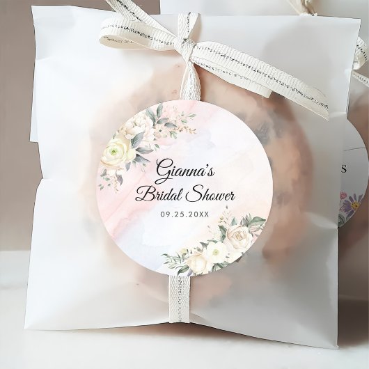Bloemige Brunch En Bruisende Bruiloft Borrel Ronde Sticker
