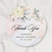 Bloemige Brunch En Bruisende Bruiloftsdouche Bedankjes Labels (Achterkant)