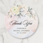 Bloemige Brunch En Bruisende Bruiloftsdouche Bedankjes Labels (Voorkant)