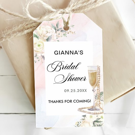 Bloemige Brunch en Bruisende Bruiloftsshowers Cadeaulabel