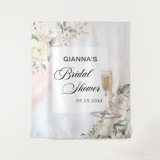 Bloemige Brunch En Bruisende Bruiloftsshowers Wandkleed (Voorkant)