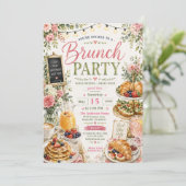 Bloemige brunchbijeenkomst kaart (Staand voorkant)