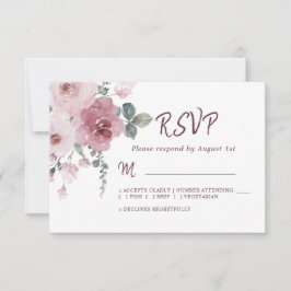 Bloemige Burgundy Stof Roze Rozen Trouw RSVP