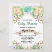 Bloemige Cactus Baby Shower Kaart (Voorkant)