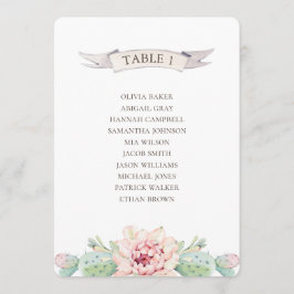 Bloemige cactus en succulent. Stoelenplattegrond v Kaart